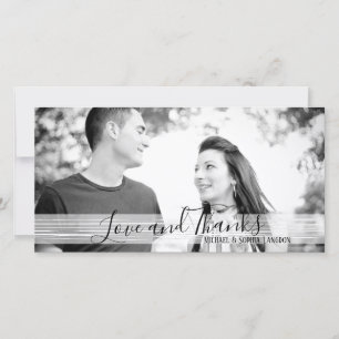 Carte De Remerciements Photocartes modernes Black & White Love and Thanks
