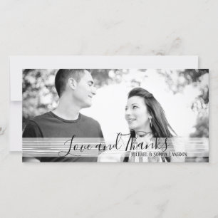 Carte De Remerciements Photocartes modernes Black & White Love and Thanks