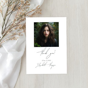 Carte De Remerciements Photographie classique de graduation moderne en no