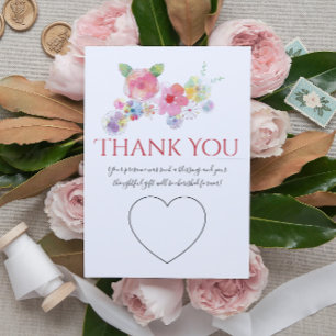 Carte De Remerciements Photographie de mariage floral aquarelle et lettra