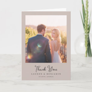 Carte De Remerciements Photographie dorée romantique