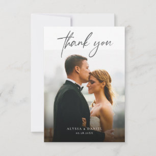 Carte De Remerciements Photos de mariage minimalistes simples superpositi