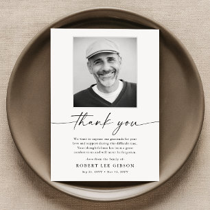 Carte De Remerciements Photos minimalistes élégantes funérailles commémor