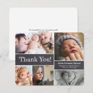 Carte De Remerciements Photos modernes Baby boy Douche Chalkboard
