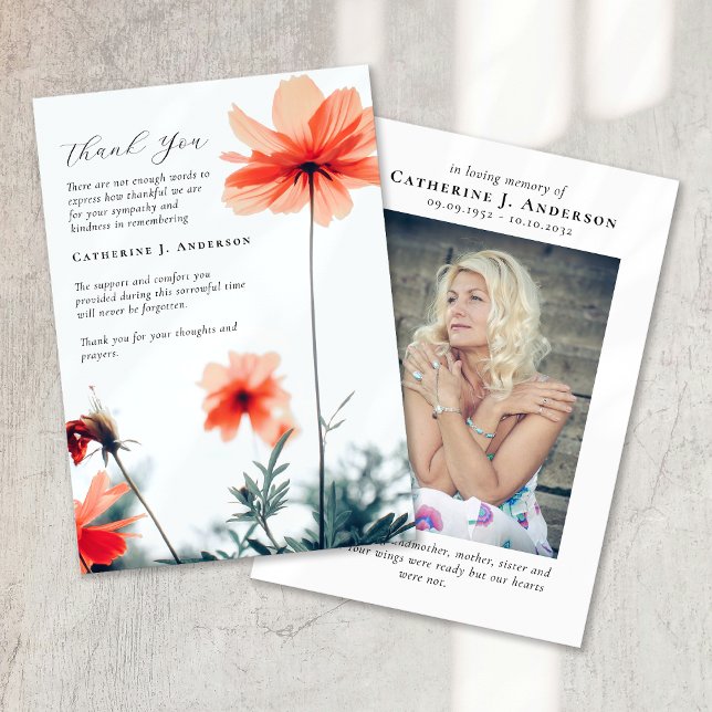 Carte De Remerciements Photos Sympathy Funeral Memorial (Créateur téléchargé)