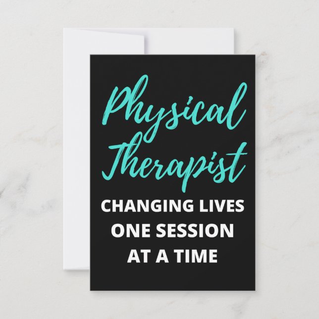 Carte De Remerciements Physical Therapist Changing Lives One Session (Devant)