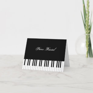 Carte De Remerciements Piano Clavier Élégant Musicien Personnalisé 