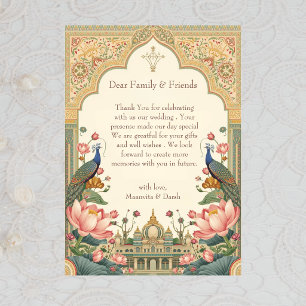 Carte De Remerciements Pichwai indien Élégant Mariage