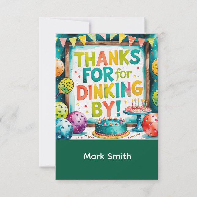 Carte De Remerciements Pickleball (Devant)