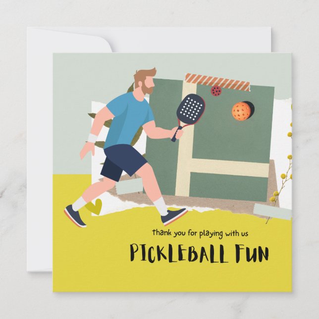 Carte De Remerciements Pickleball (Devant)