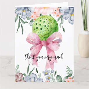 Carte De Remerciements Pickleball avec aquarelle Flower