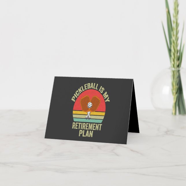Carte De Remerciements Pickleball est mon plan de retraite drôle papa Vin (Devant)