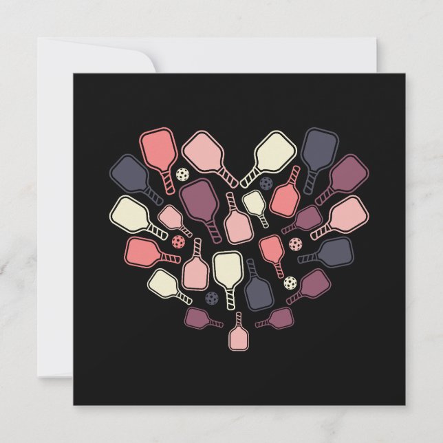 Carte De Remerciements  Pickleball Paddles Heart (Devant)