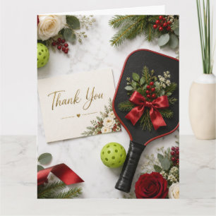 Carte De Remerciements Pickleball thème de Noël