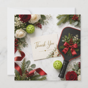 Carte De Remerciements Pickleball thème de Noël