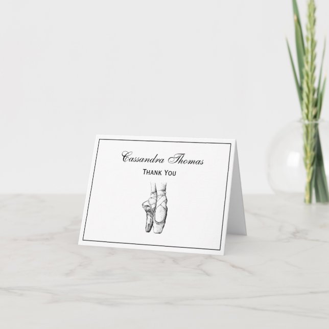 Carte De Remerciements Pieds de danseuse sur pointes #1 (Devant)