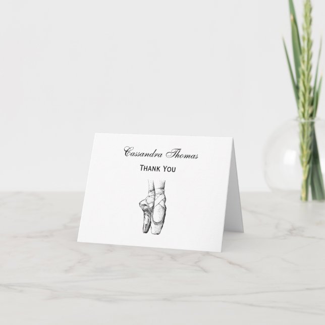 Carte De Remerciements Pieds de danseuse sur pointes #1 (Devant)