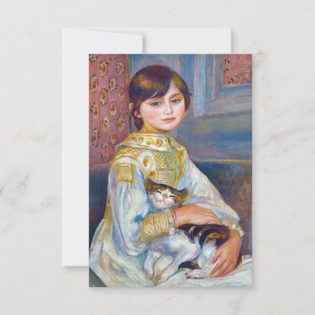 Carte De Remerciements Pierre-Auguste Renoir - Enfant avec chat (Devant)