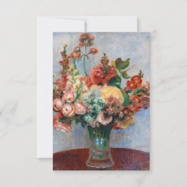 Carte De Remerciements Pierre-Auguste Renoir - Fleurs dans un Vase (Devant)
