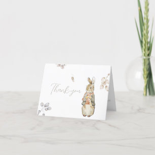 Carte De Remerciements Pierre le lapin Automne Baby shower d'hiver d'auto