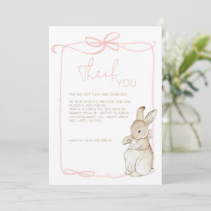 Carte De Remerciements Pierre rose le lapin Beatrix Potter Baby shower