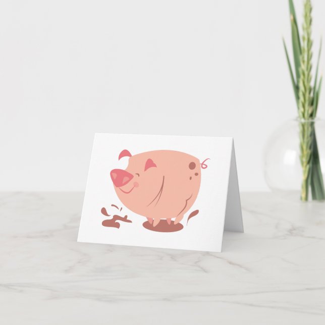 Carte De Remerciements Piggy Party (Devant)