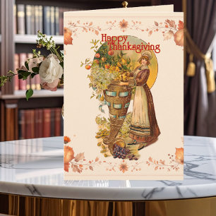Carte De Remerciements Pilgrim Girl Thanksgiving