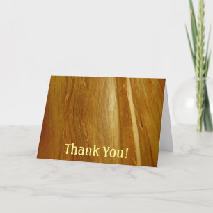 Carte De Remerciements Pine Wood II Faux Texture en bois