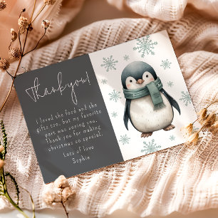 Carte De Remerciements Pingouin d'hiver pour enfants