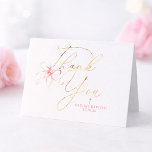 Carte De Remerciements Pink and Gold Bow Baptism Thank You<br><div class="desc">Elegant baptism thank you greeting cards adorned with delicate pink and gold bow typography.</div>