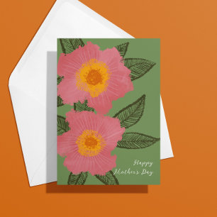 Carte De Remerciements Pink Blooms Modern Mother's Day Card