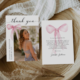 Carte De Remerciements Pink Bow
