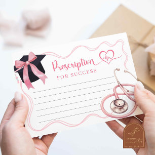 Carte De Remerciements Pink Bow Nurse Graduation Card Prescription Card
