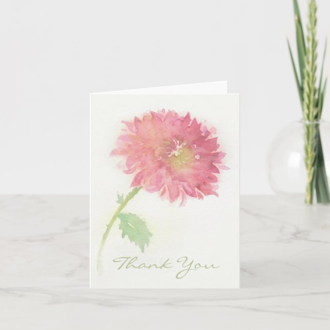 Carte De Remerciements Pink Chrysanthemum Flower Thank (Devant)