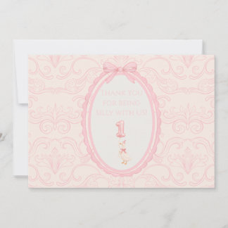 Carte De Remerciements Pink Coquette Silly Goose 1st Birthday