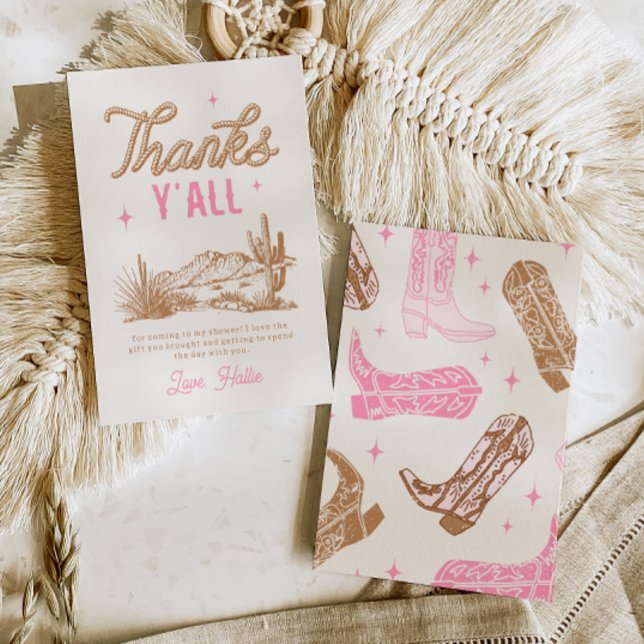 Carte De Remerciements Pink Cowgirl (Créateur téléchargé)