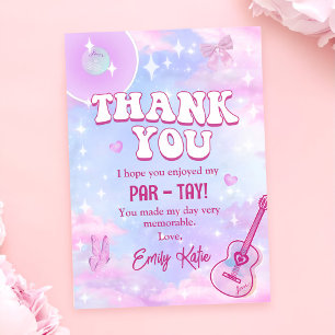 Carte De Remerciements Pink Eras fête d'anniversaire