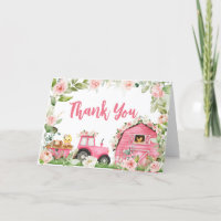 Pink Floral Farm Barnyard Baby shower