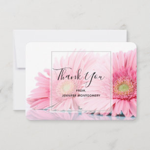 Carte De Remerciements Pink Gerbera Daisies Elegant Photo