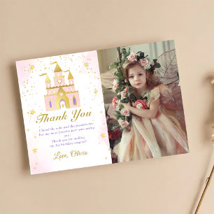 Carte De Remerciements Pink Gold Princess Carrie Photo Anniversaire