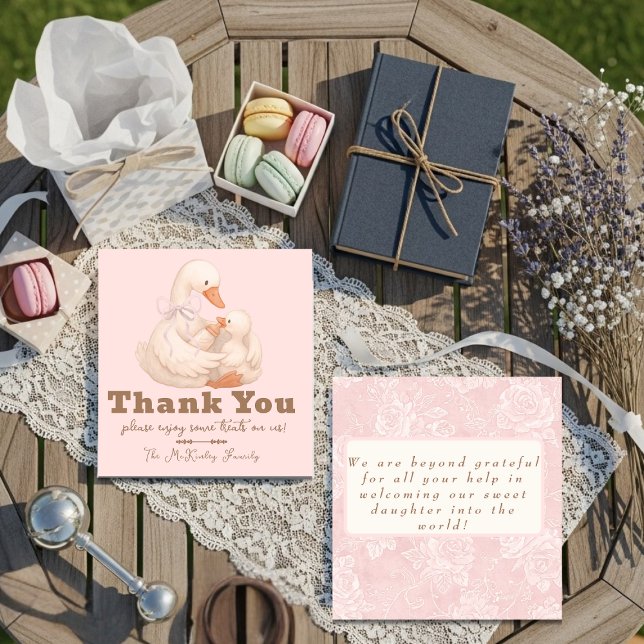 Carte De Remerciements Pink Goose Labor Delivery NICU Hospital Thank (Pink Goose Labor Delivery NICU Hospital Thank Thank You Card)