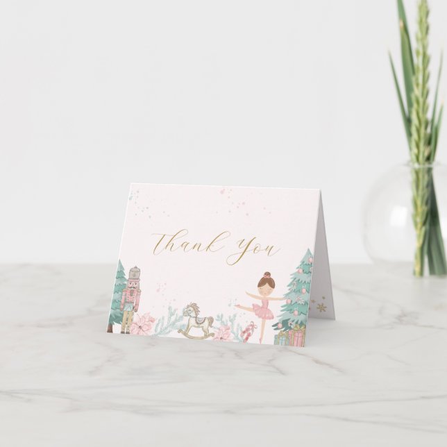Carte De Remerciements Pink Nutcracker Baby Shower Thank You Card (Devant)