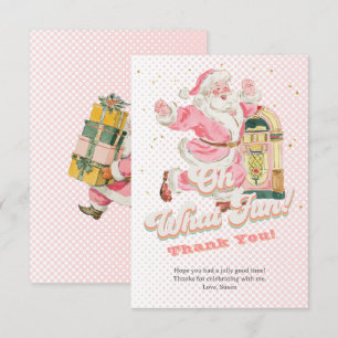Carte De Remerciements Pink Oh Quel Amusant Rétro Père Noël Super Anniver