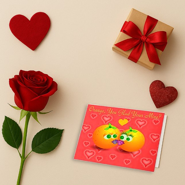 Carte De Remerciements Pink Orange Pun Love Greeting Card (Créateur téléchargé)