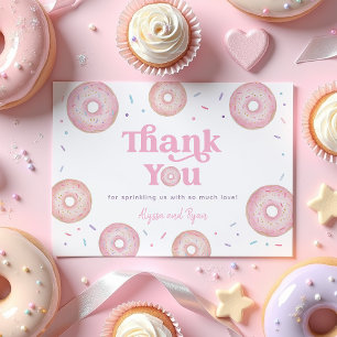 Carte De Remerciements Pink Pastel Donut Baby Sprinkl