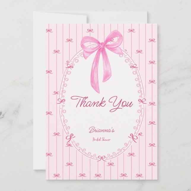 Carte De Remerciements Pink preppy hand drawn baby shower (Devant)