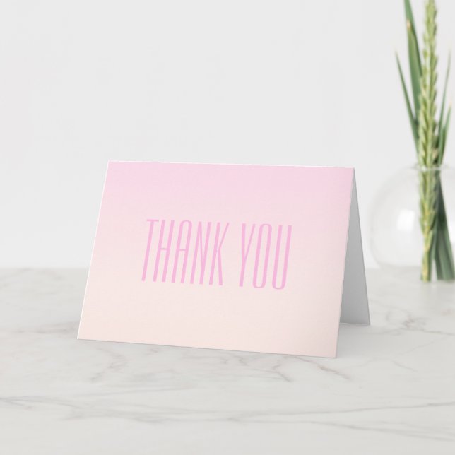 Carte De Remerciements Pink to Peach Sunset Ombre avec texte personnalisa (Devant)