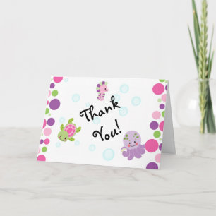 Carte De Remerciements Pink under the sea thank you cards!