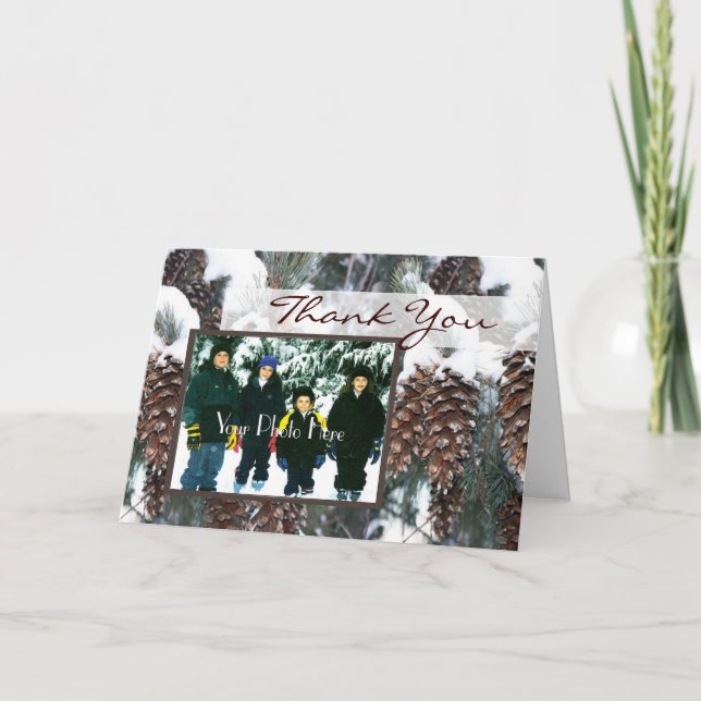 Carte De Remerciements Pins d'hiver (Devant)