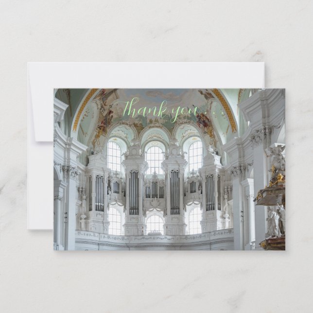 Carte De Remerciements Pipe organ thank you card for musicians (Devant)